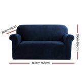 Artiss Velvet Sofa Cover Plush Couch Cover Lounge Slipcover 2 Seater Sapphire.